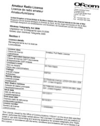 UK Ham Radio Licence