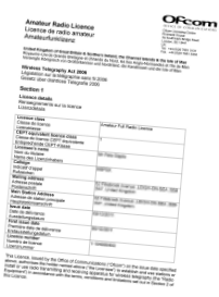 UK Ham Radio Licence